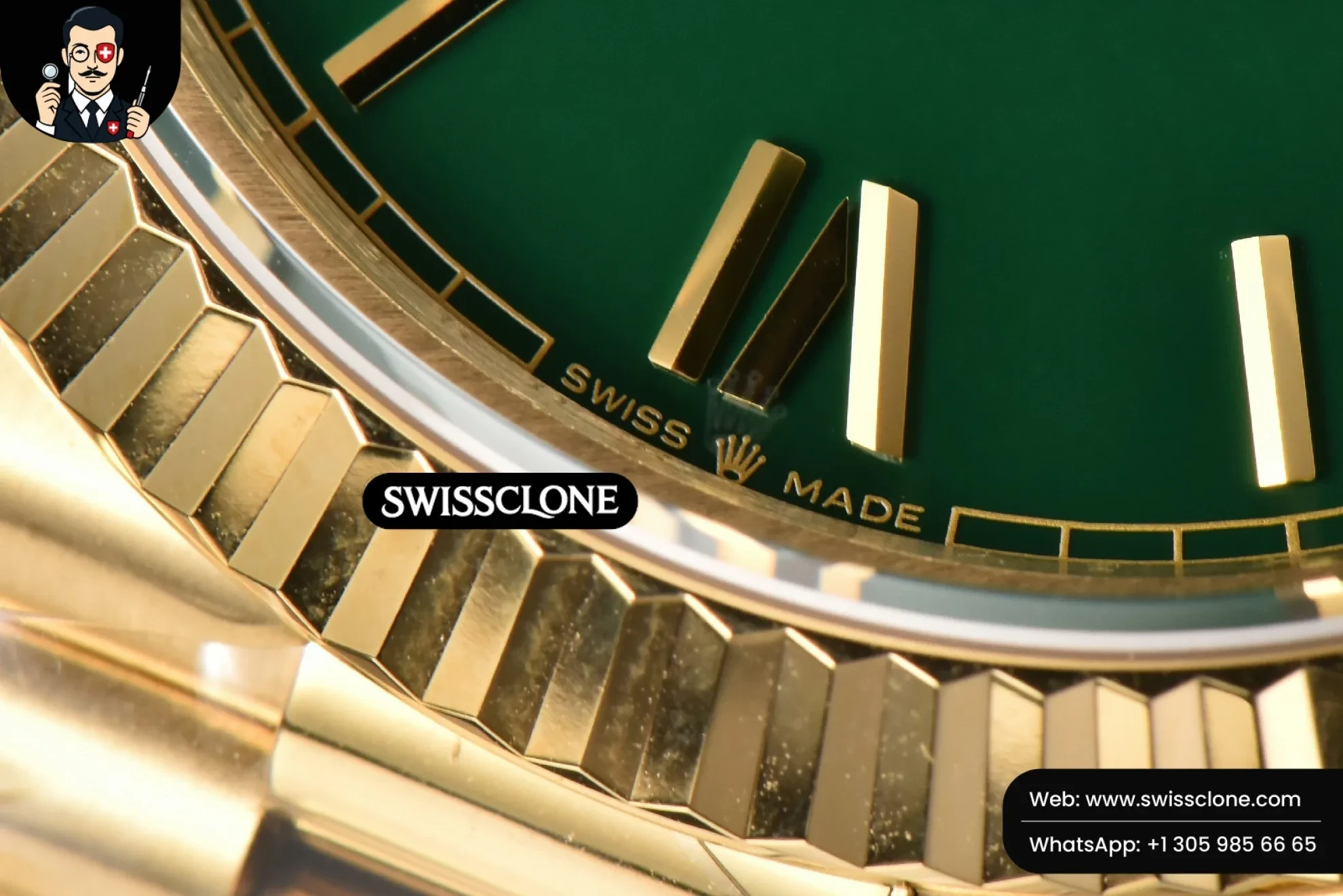 Rolex DayDate 40mm 904L Green Dial (SW-27154) 1:1 Super Clone - On-Wrist Presence & Lug Geometry
