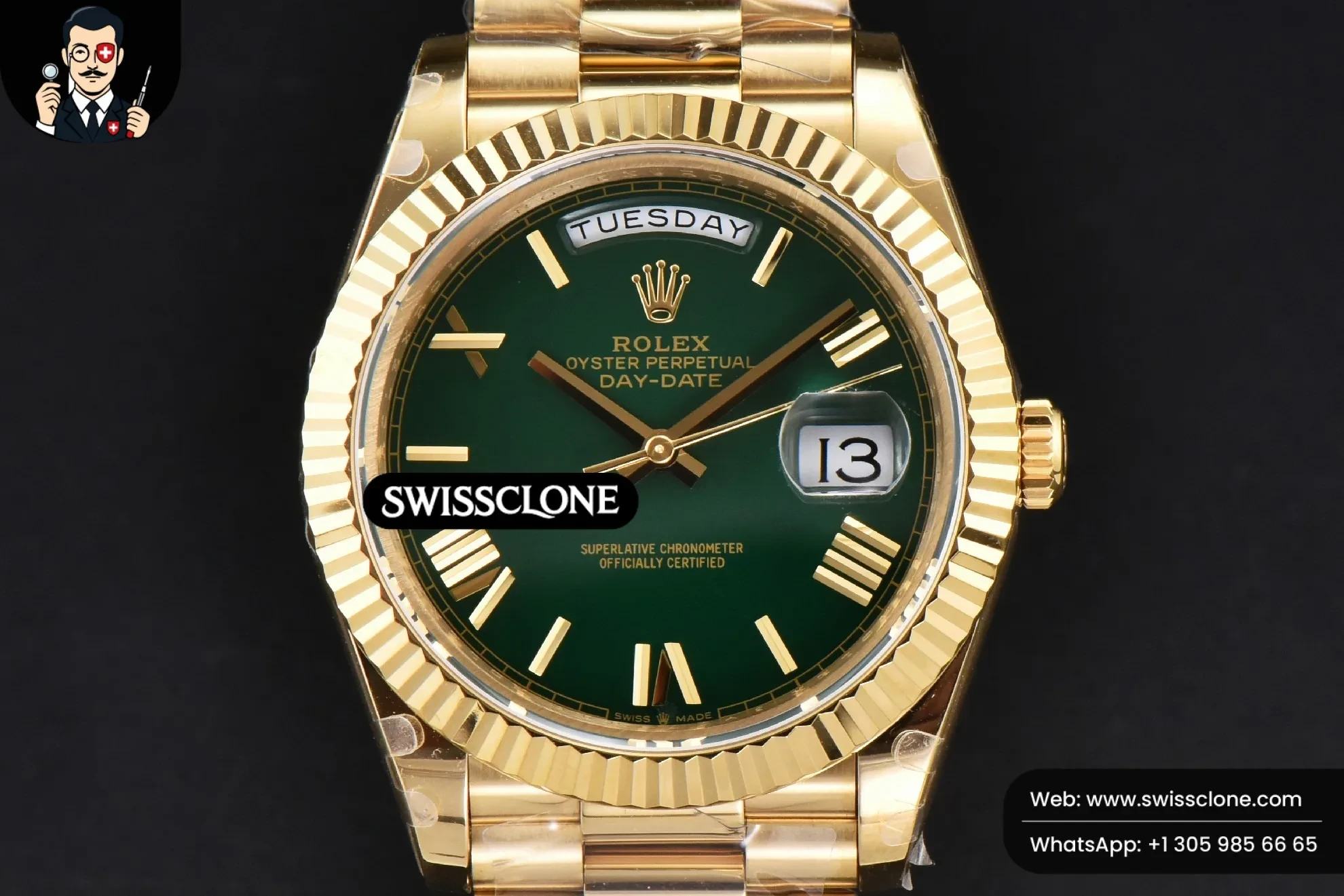 Rolex DayDate 40mm 904L Green Dial