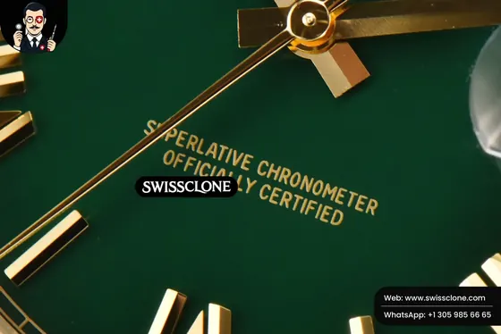 Rolex DayDate 40mm 904L Green Dial (SW-27162) 1:1 Super Clone - Crown Guard & Case Thickness Profile
