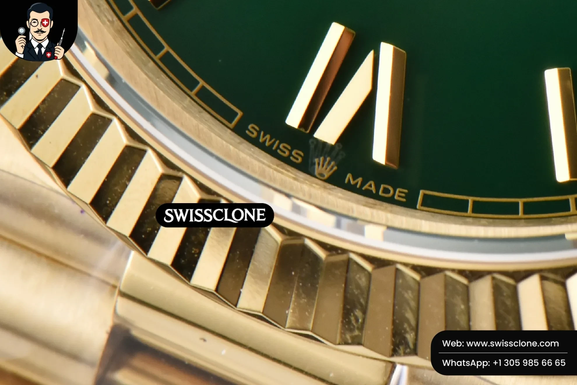 Rolex DayDate 40mm 904L Green Dial (SW-27162) 1:1 Super Clone - On-Wrist Presence & Lug Geometry