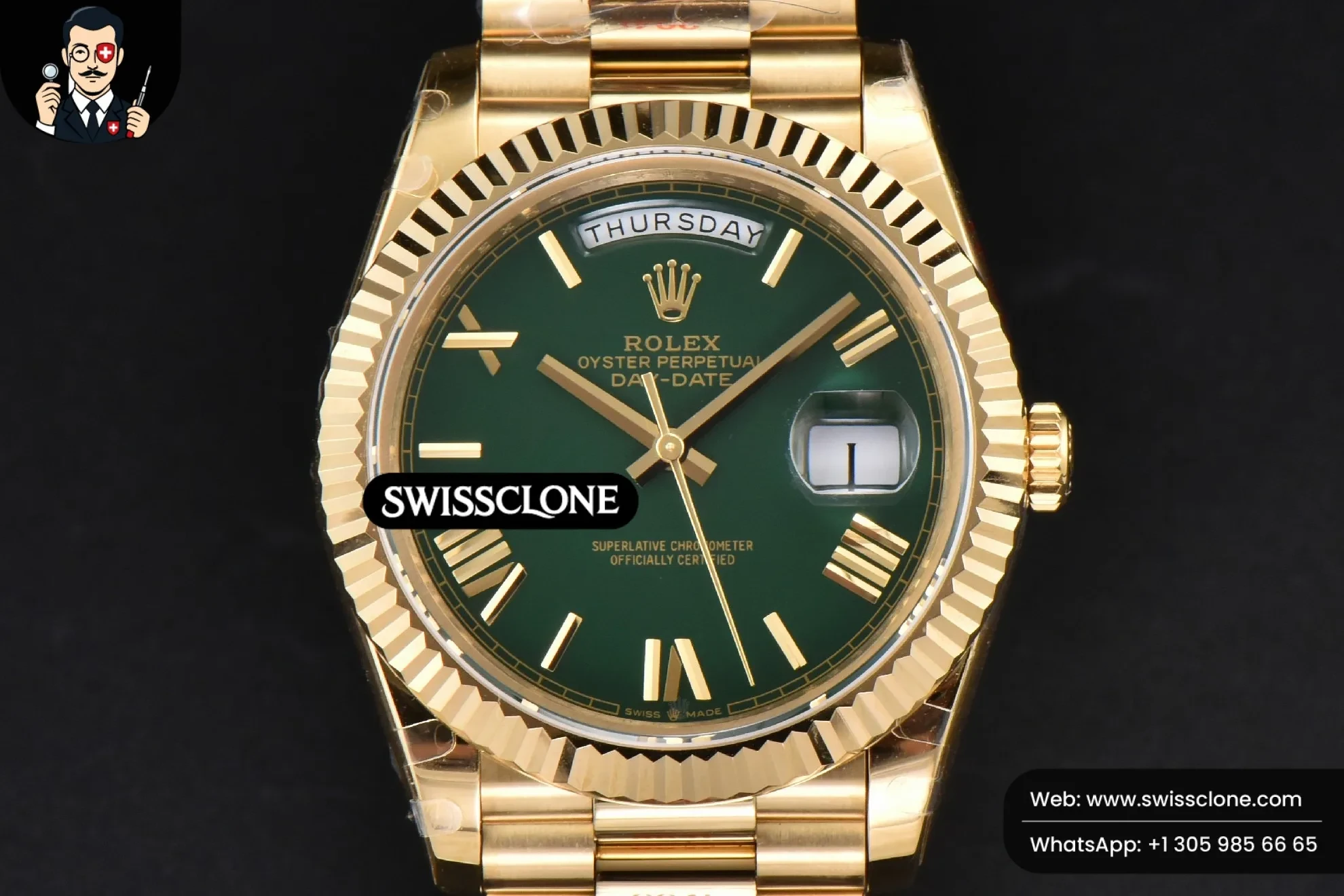Rolex DayDate 40mm 904L Green Dial