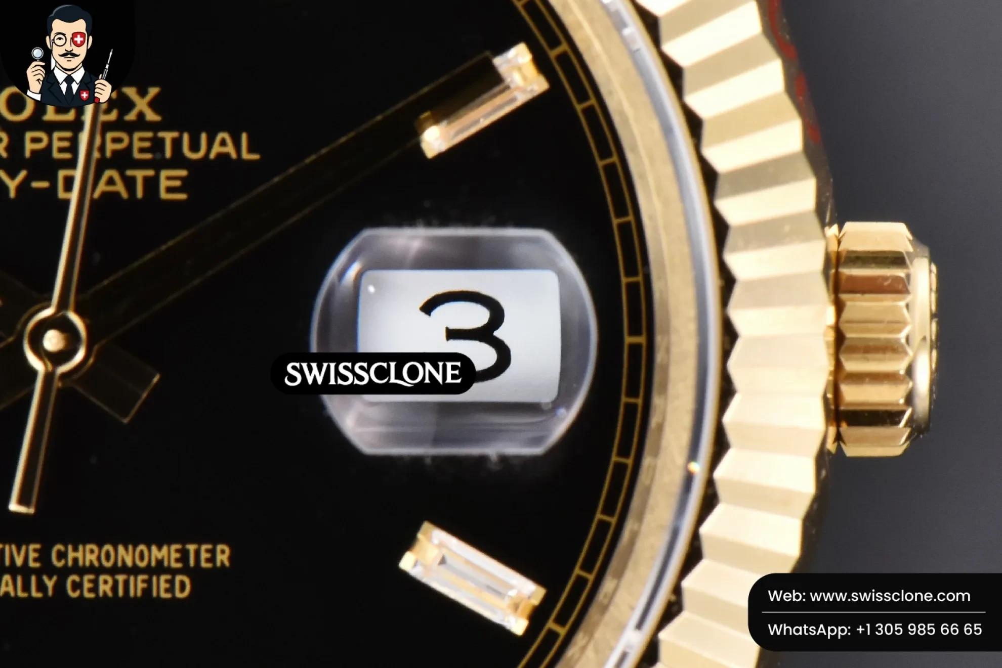 Rolex DayDate 40mm Black Dial Diamond Marker President 1:1 Super Clone - On-Wrist Presence View