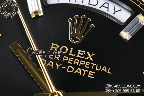 Rolex DayDate 40mm Black Dial Diamond Marker President VR3255 Tungsten 1:1 Super Clone - Lateral Case Thickness Profile