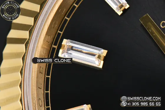 Rolex DayDate 40mm Black Dial Diamond Marker President VR3255 Tungsten 1:1 Super Clone - On-Wrist Presence View