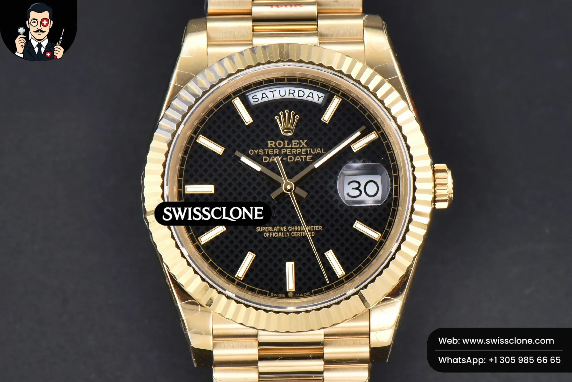 Rolex DayDate 40mm Black Dial Lume Marker President