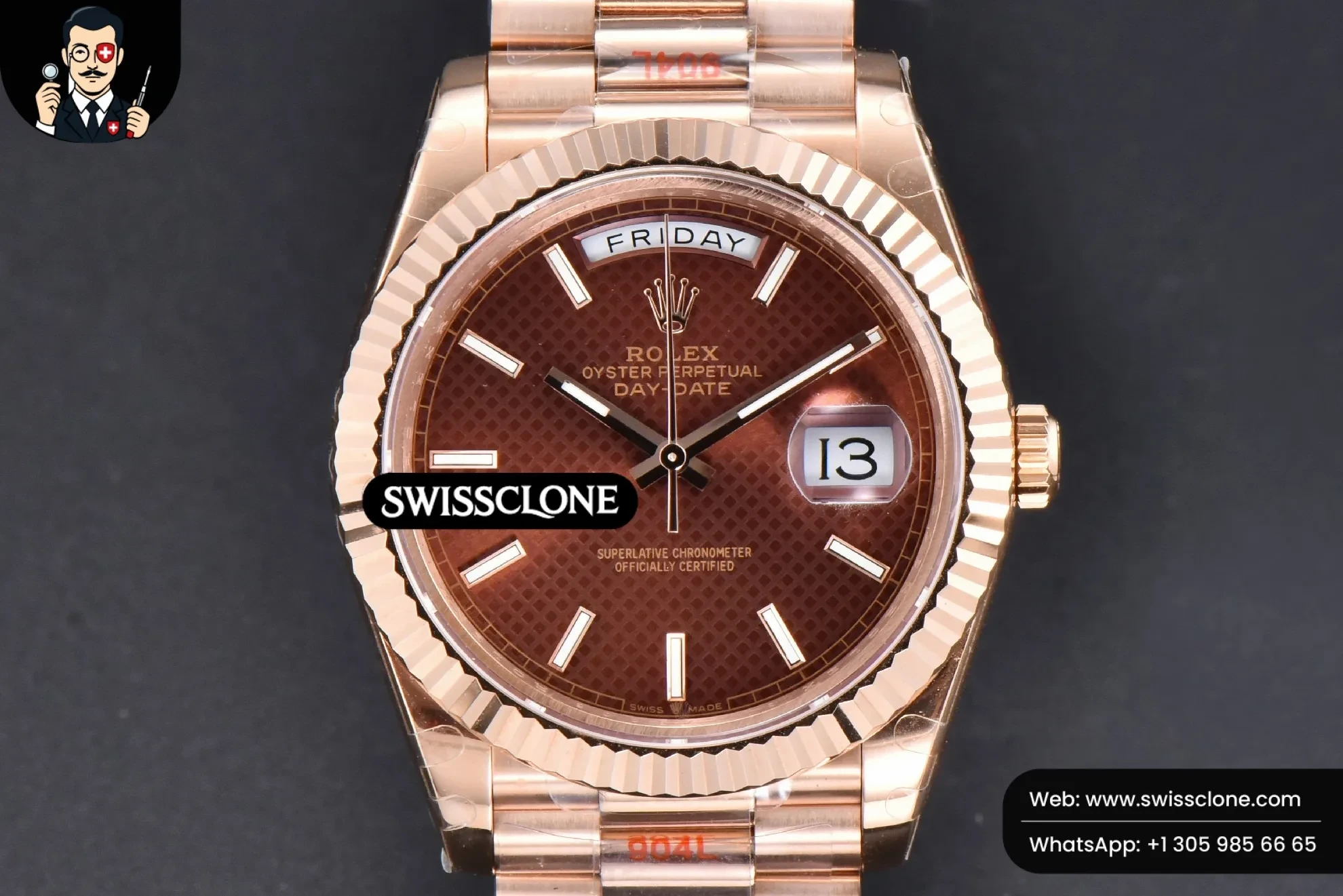 Rolex DayDate 40mm Brown Dial Lume Marker President