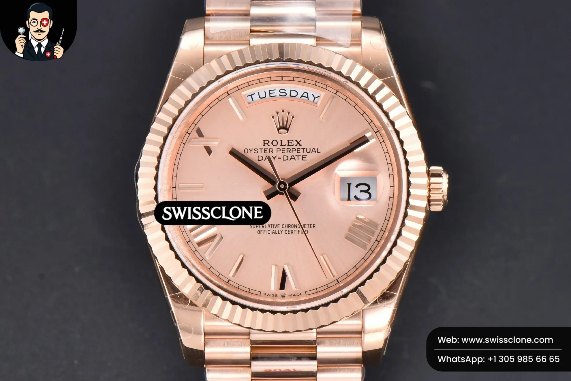 Rolex DayDate 40mm Dial Roma Marker President