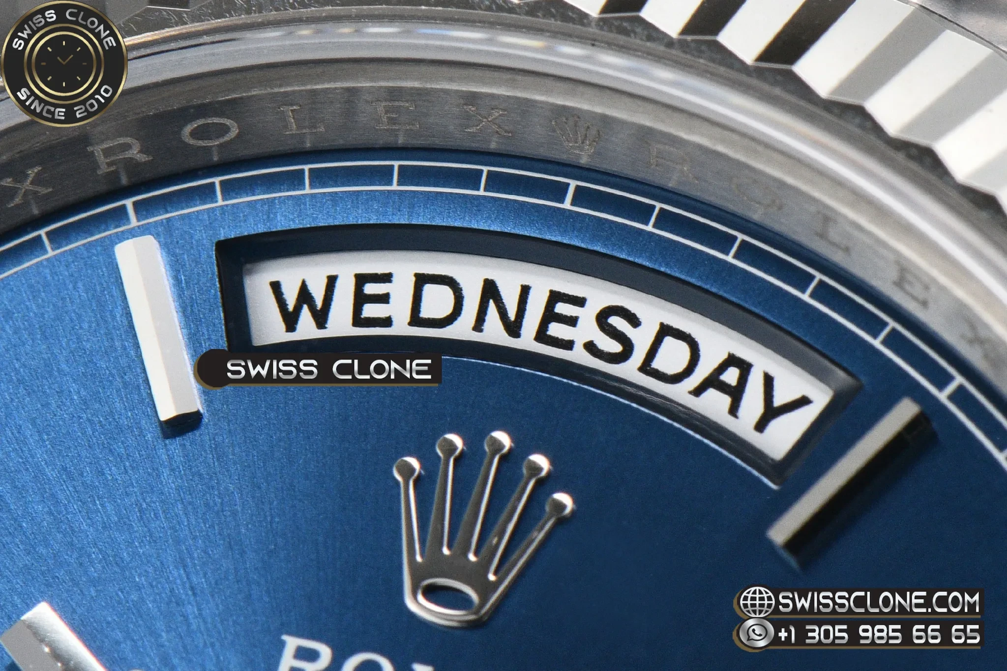 Rolex DayDate 40mm Weighted Blue Dial Roman Marker President DD3255 1:1 Super Clone - Caseback & Cloned Calibre Movement