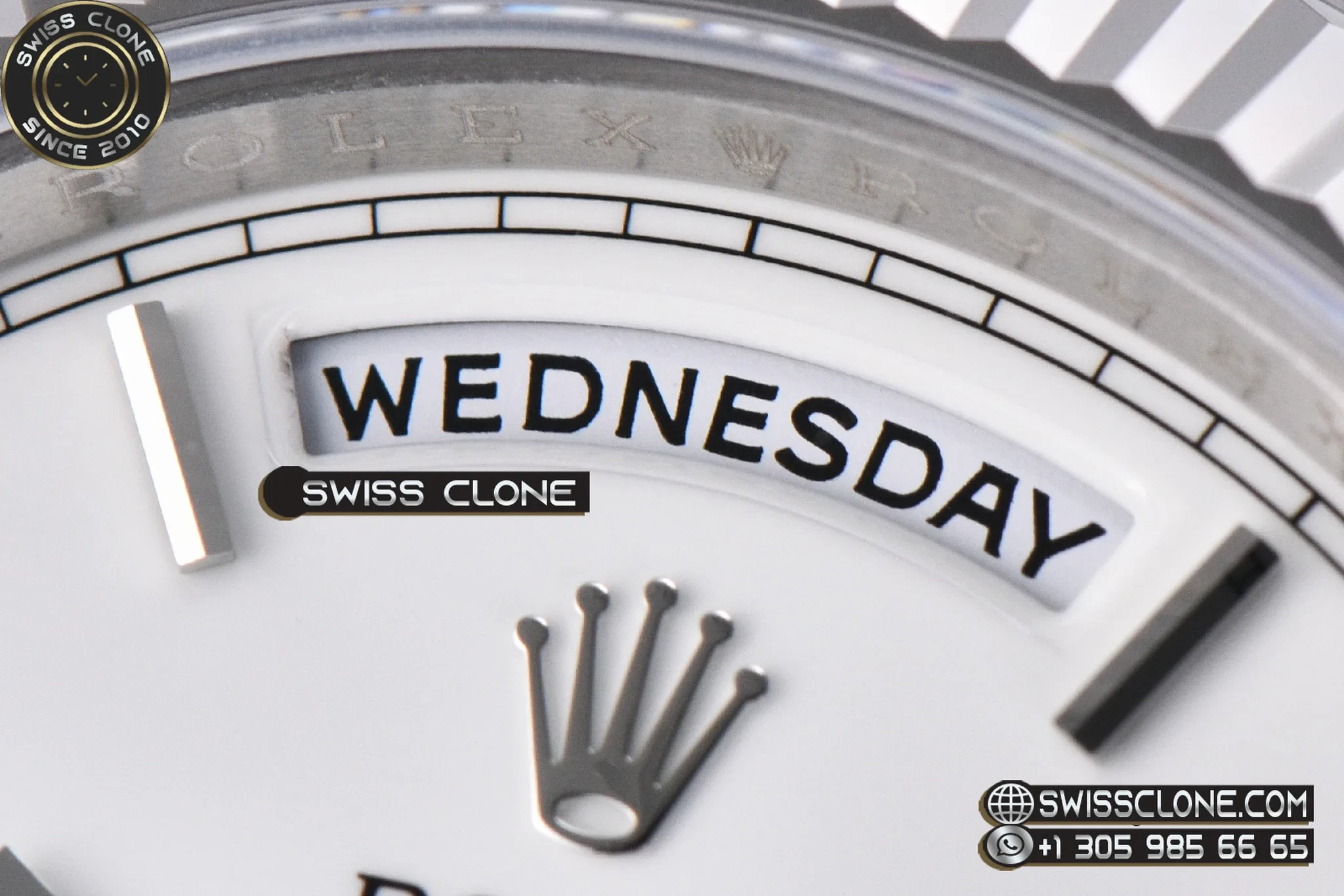 Rolex DayDate 40mm Weighted White Dial Roman Marker President DD3255 1:1 Super Clone - Caseback & Cloned Calibre Movement