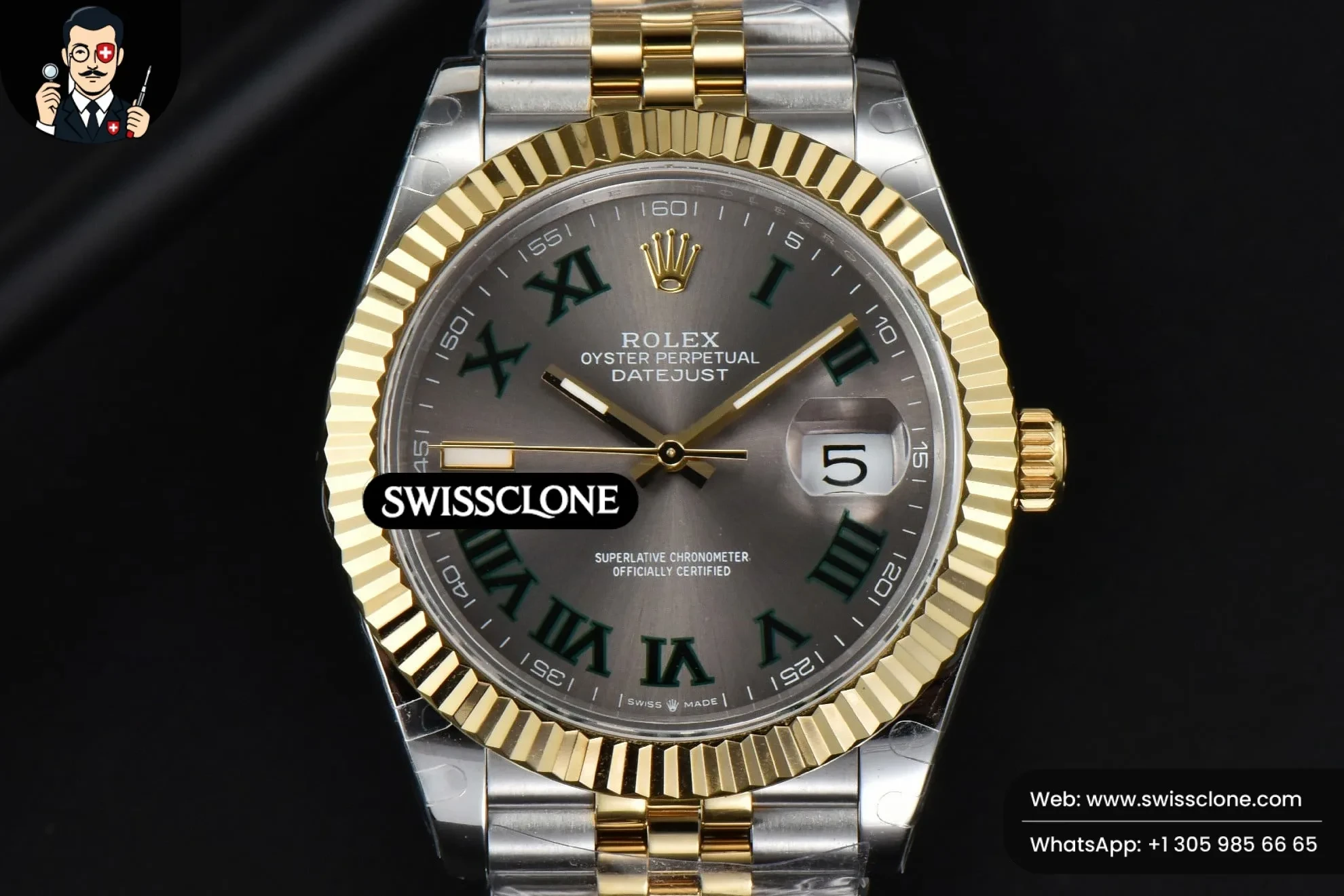 Rolex DayJust 41mm YG/SS Gray Wimbledon Dial YG/SS