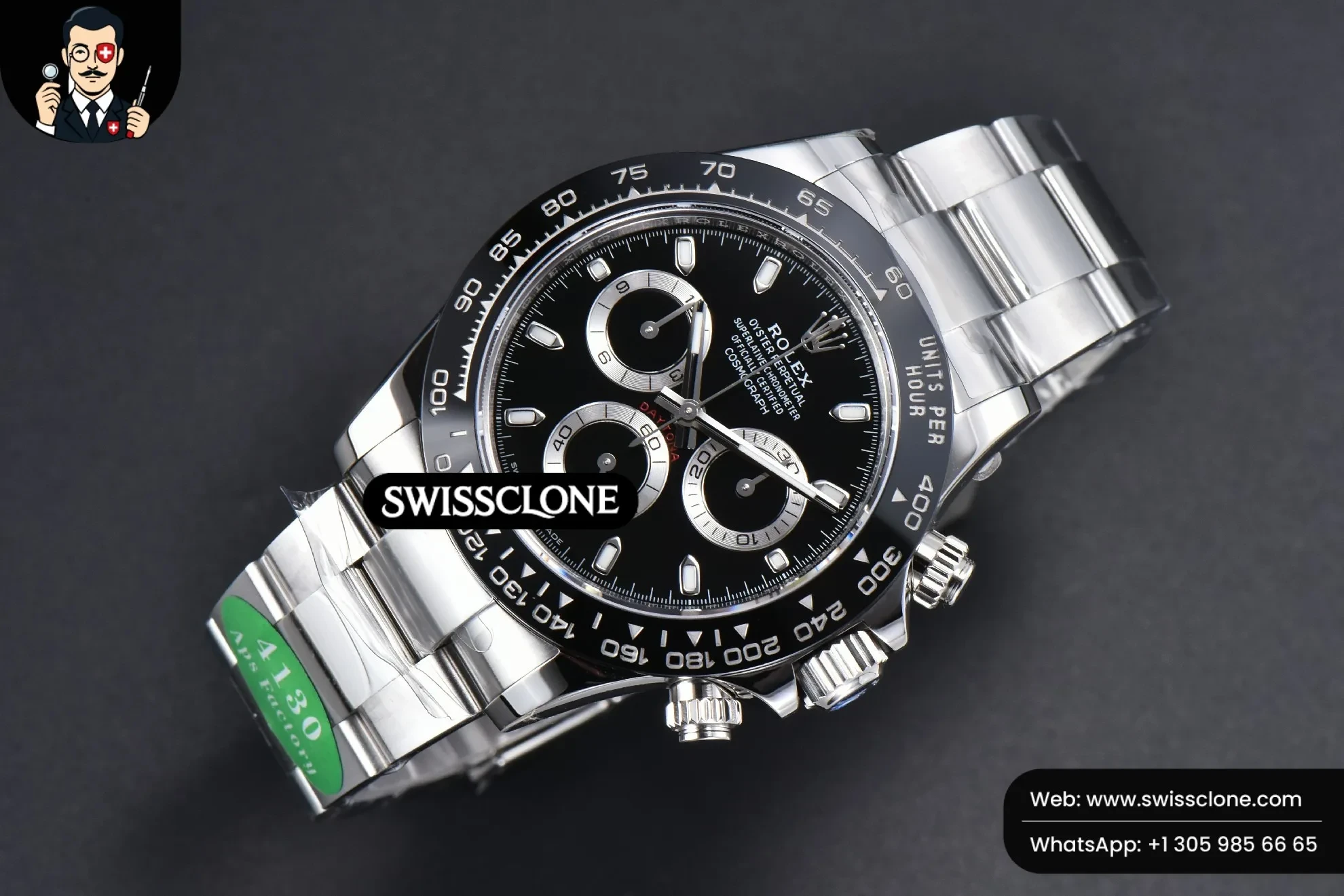 Rolex Daytona 116500 Black Dial Ceramic Bezel SH4130 1:1 Super Clone - Bezel & Case Profile