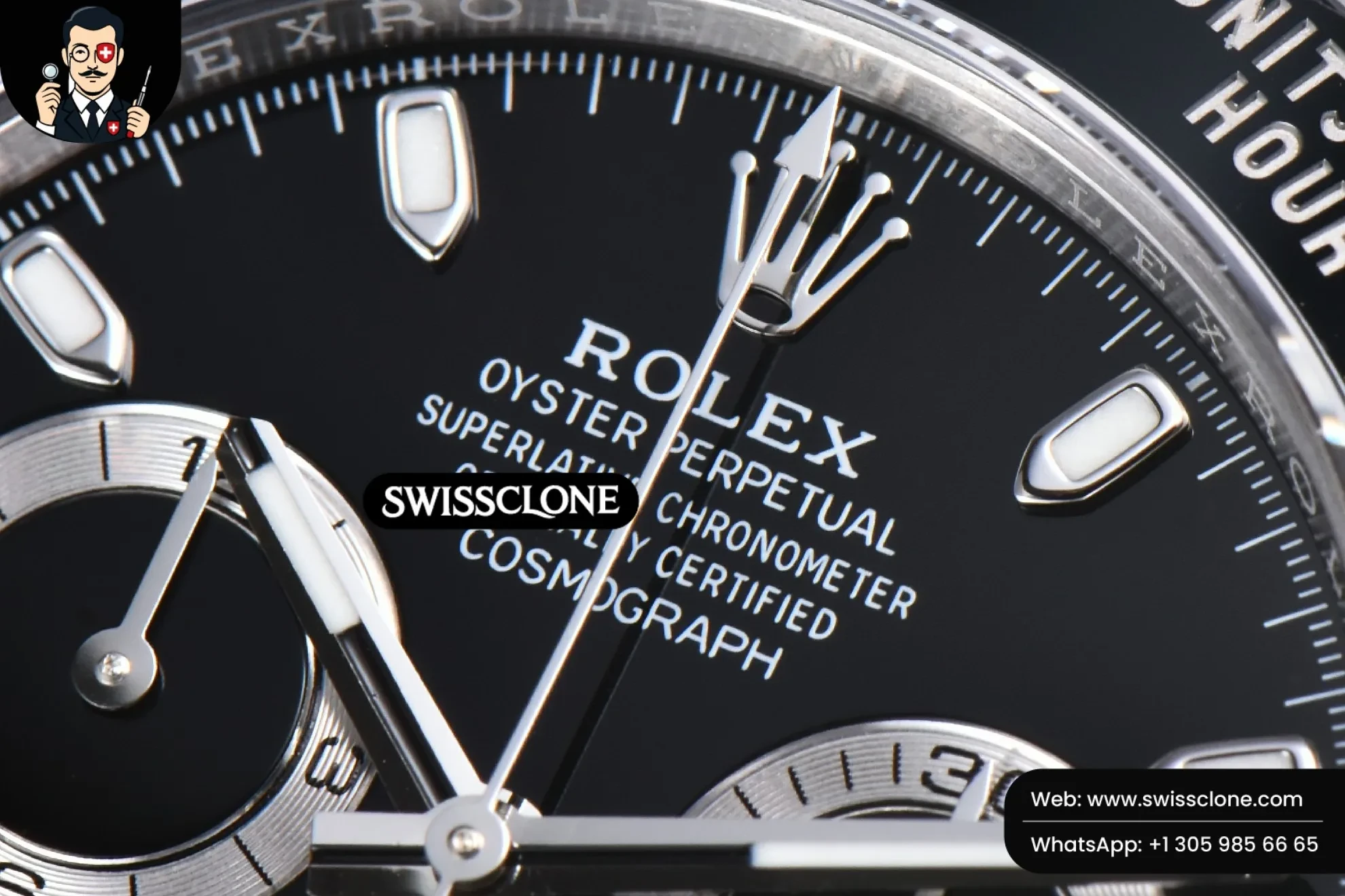 Rolex Daytona 116500 Black Dial Ceramic Bezel SH4130 1:1 Super Clone - Caseback & Cloned Calibre Movement