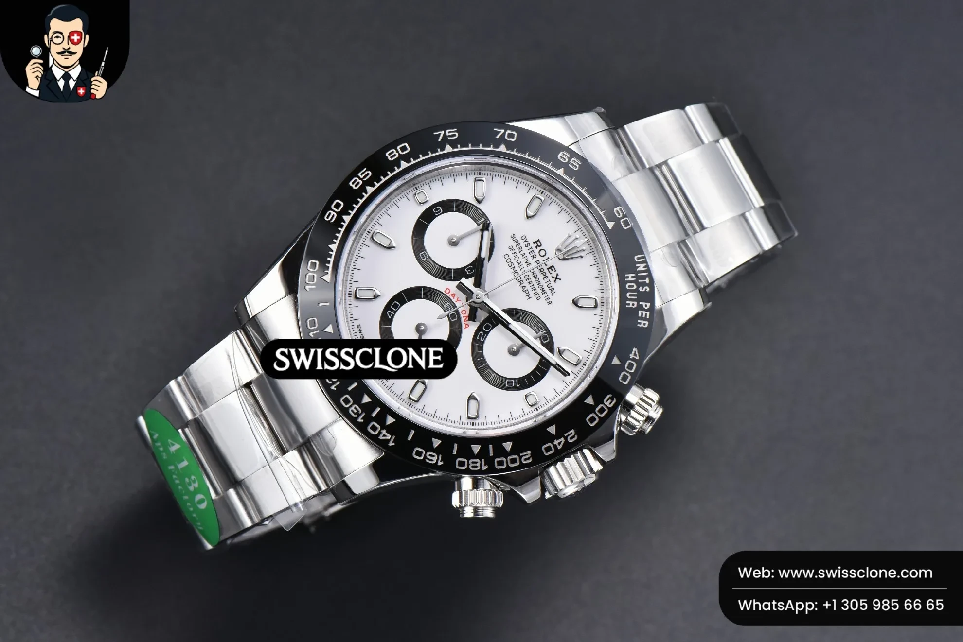 Rolex Daytona 116500 Panda White Dial Ceramic Bezel SH4130 1:1 Super Clone - Bezel & Case Profile