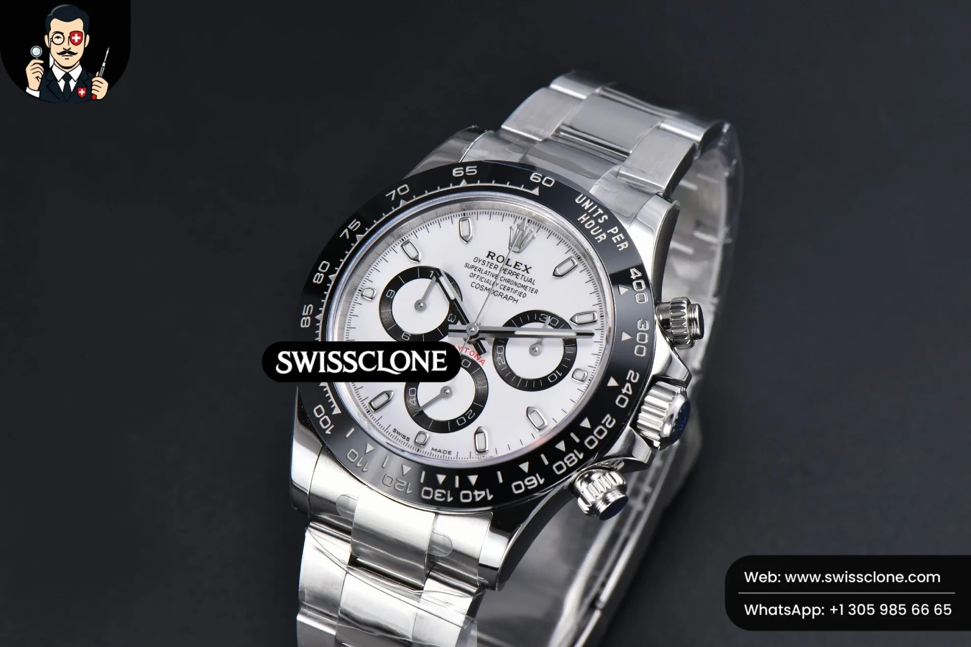 Rolex Daytona 116500 Panda White Dial Ceramic Bezel SH4130 1:1 Super Clone - Clasp & Bracelet Finishing
