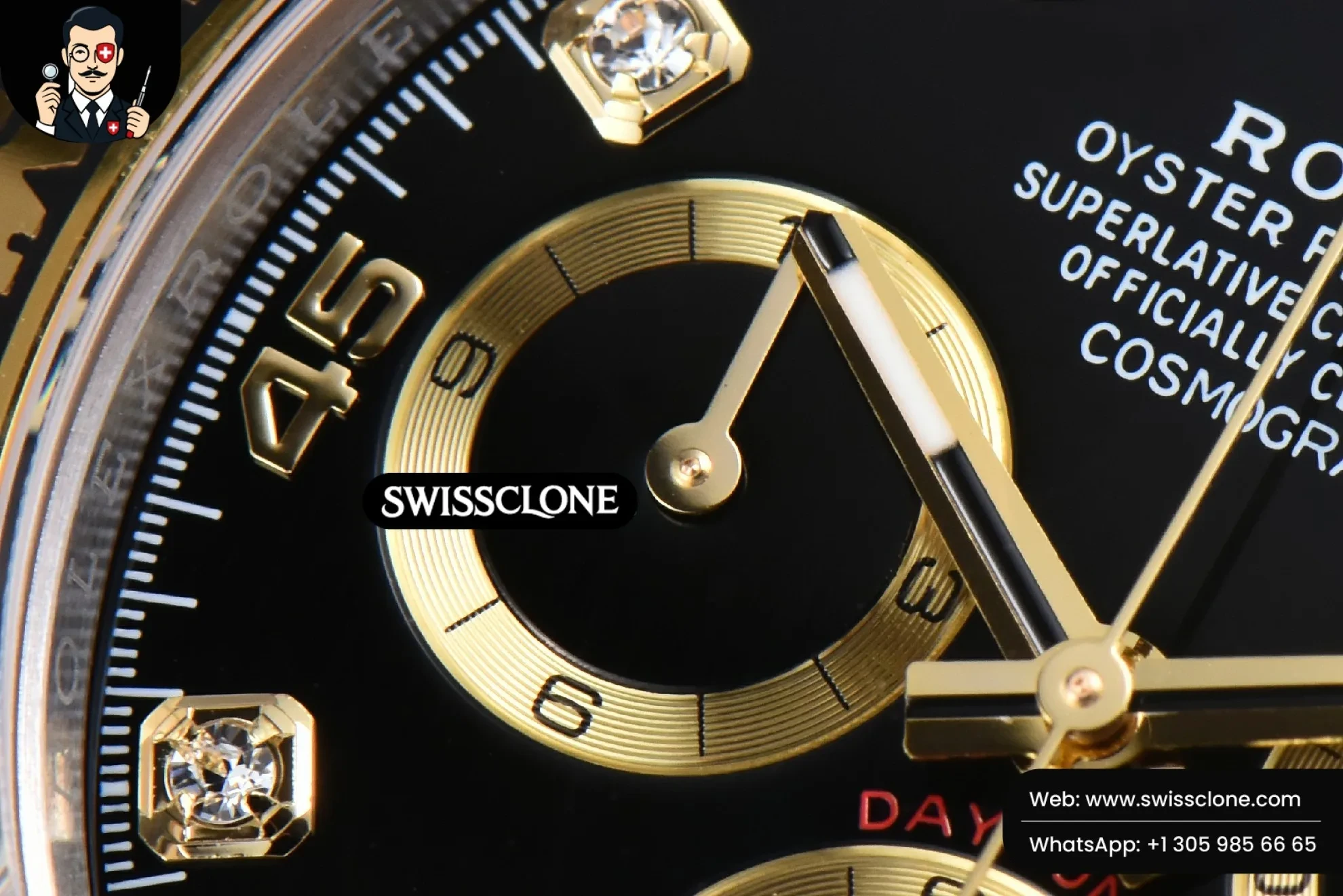 Rolex Daytona 116503 YG/SS Black Dial Diamond Marker YG/SS SH4130 1:1 Super Clone - Lateral Case Thickness Profile