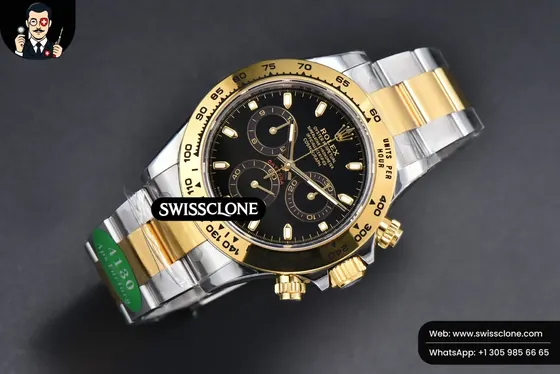 Rolex Daytona 116503 YG/SS Black Dial Lume Marker YG/SS SH4130 1:1 Super Clone - Bezel & Case Profile
