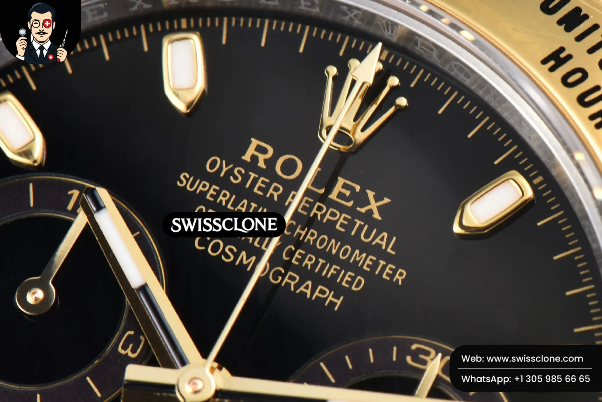 Rolex Daytona 116503 YG/SS Black Dial Lume Marker YG/SS SH4130 1:1 Super Clone - Caseback & Cloned Calibre Movement