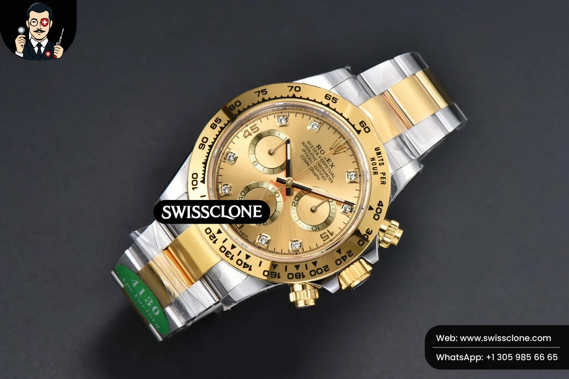 Rolex Daytona 116503 YG/SS Dial Diamond Marker YG/SS SH4130 1:1 Super Clone - Bezel & Case Profile