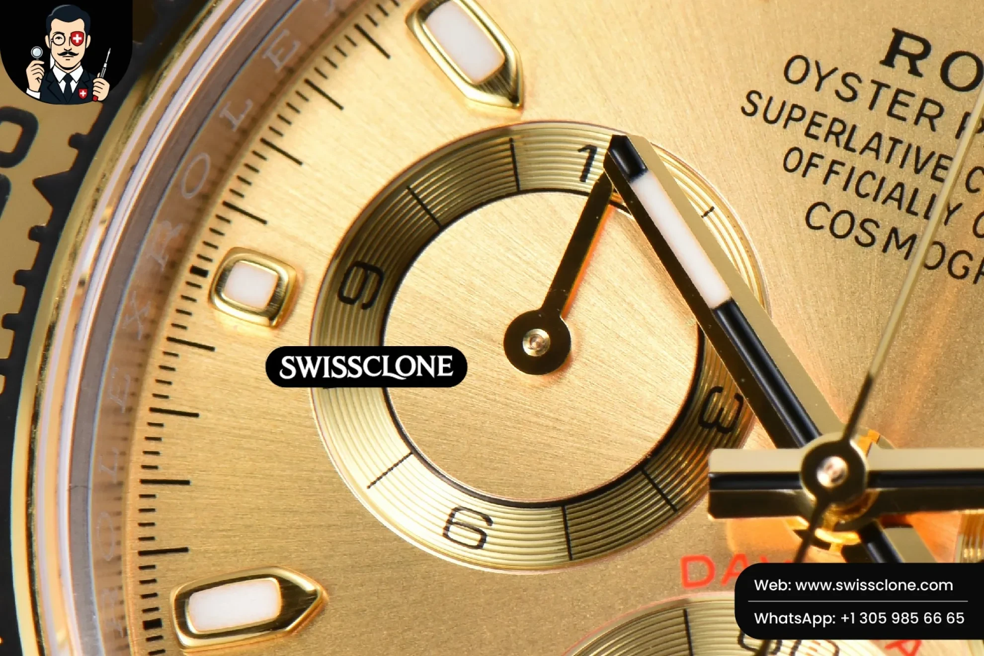 Rolex Daytona 116503 YG/SS Dial Lume Marker YG/SS SH4130 1:1 Super Clone - Lateral Case Thickness Profile