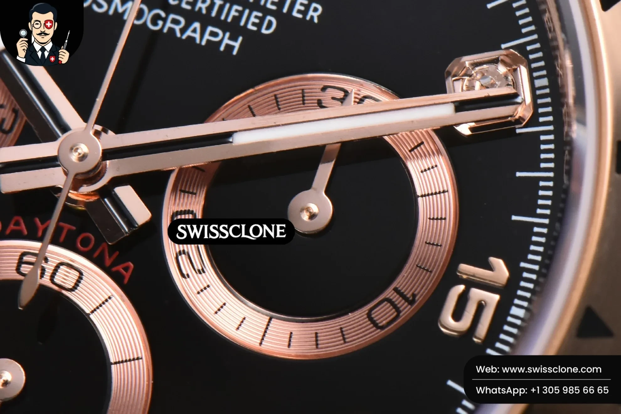 Rolex Daytona 116505 Black Dial Diamond Marker SH4130 1:1 Super Clone - On-Wrist Presence View