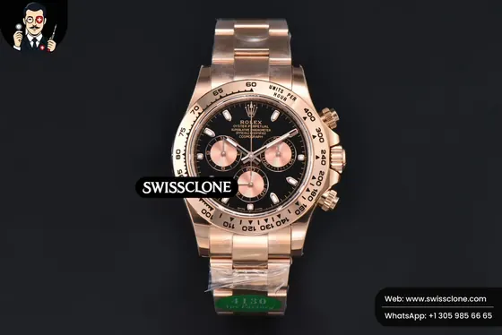 Rolex Daytona 116505 Black Dial Subdial Lume Marker SH4130 1:1 Super Clone - Dial Macro Close-Up