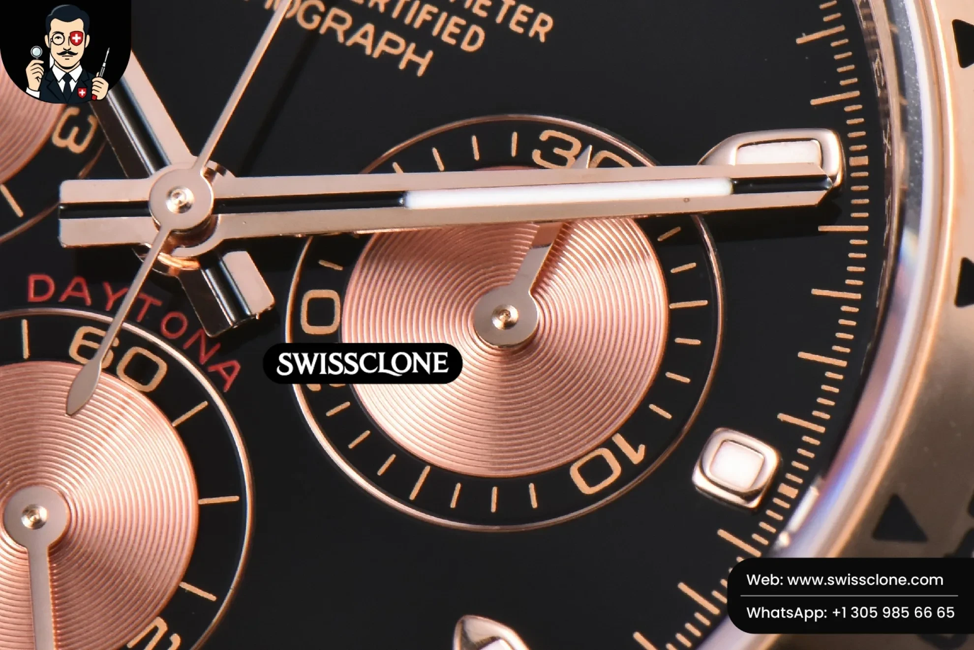 Rolex Daytona 116505 Black Dial Subdial Lume Marker SH4130 1:1 Super Clone - On-Wrist Presence View
