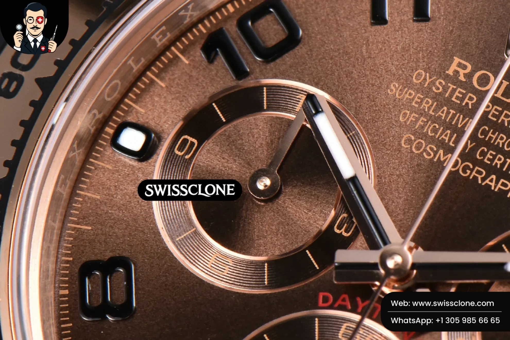Rolex Daytona 116505 Brown Dial Digital Marker SH4130 1:1 Super Clone - Lateral Case Thickness Profile
