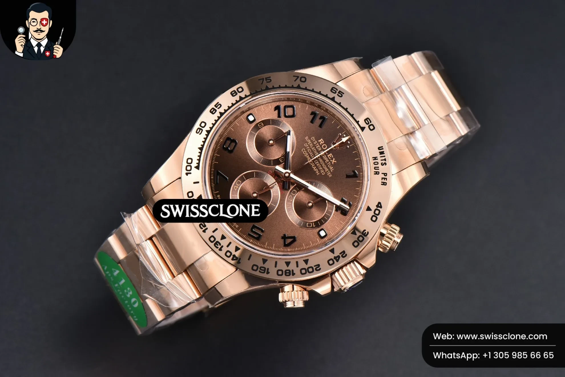 Rolex Daytona 116505 Brown Dial Digital Marker SH4130 1:1 Super Clone - Bezel & Case Profile
