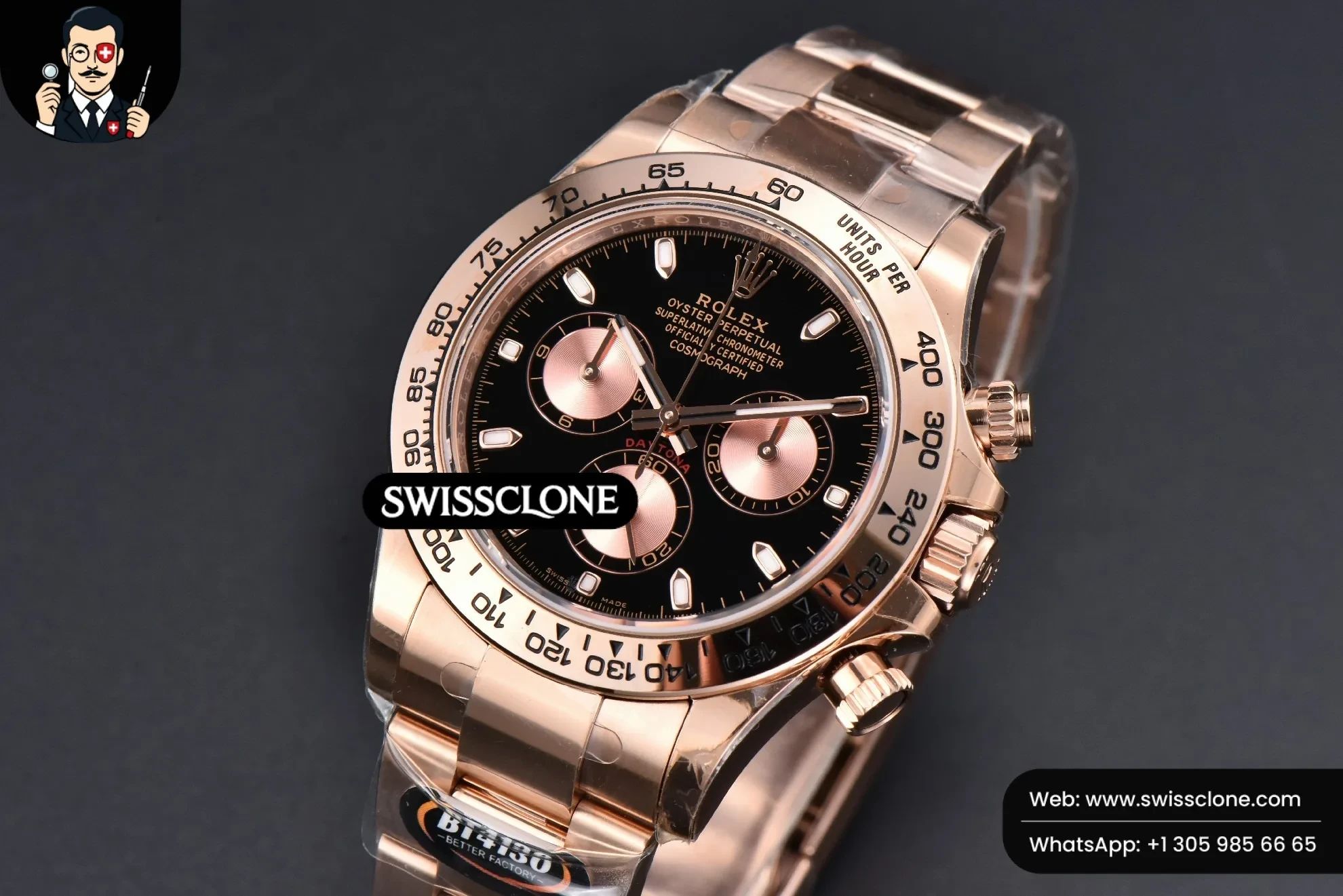 Rolex Daytona 116505 BTF Black Dial Subdial BT Factory 1:1 Super Clone - Bezel & Case Profile