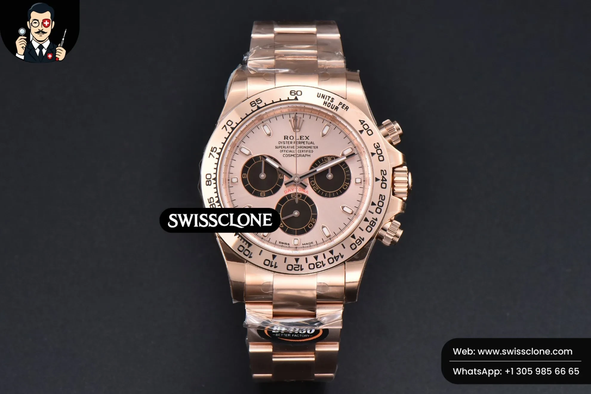 Rolex Daytona 116505 BTF Dial Black Subdial BT Factory 1:1 Super Clone - Dial Macro Close-Up