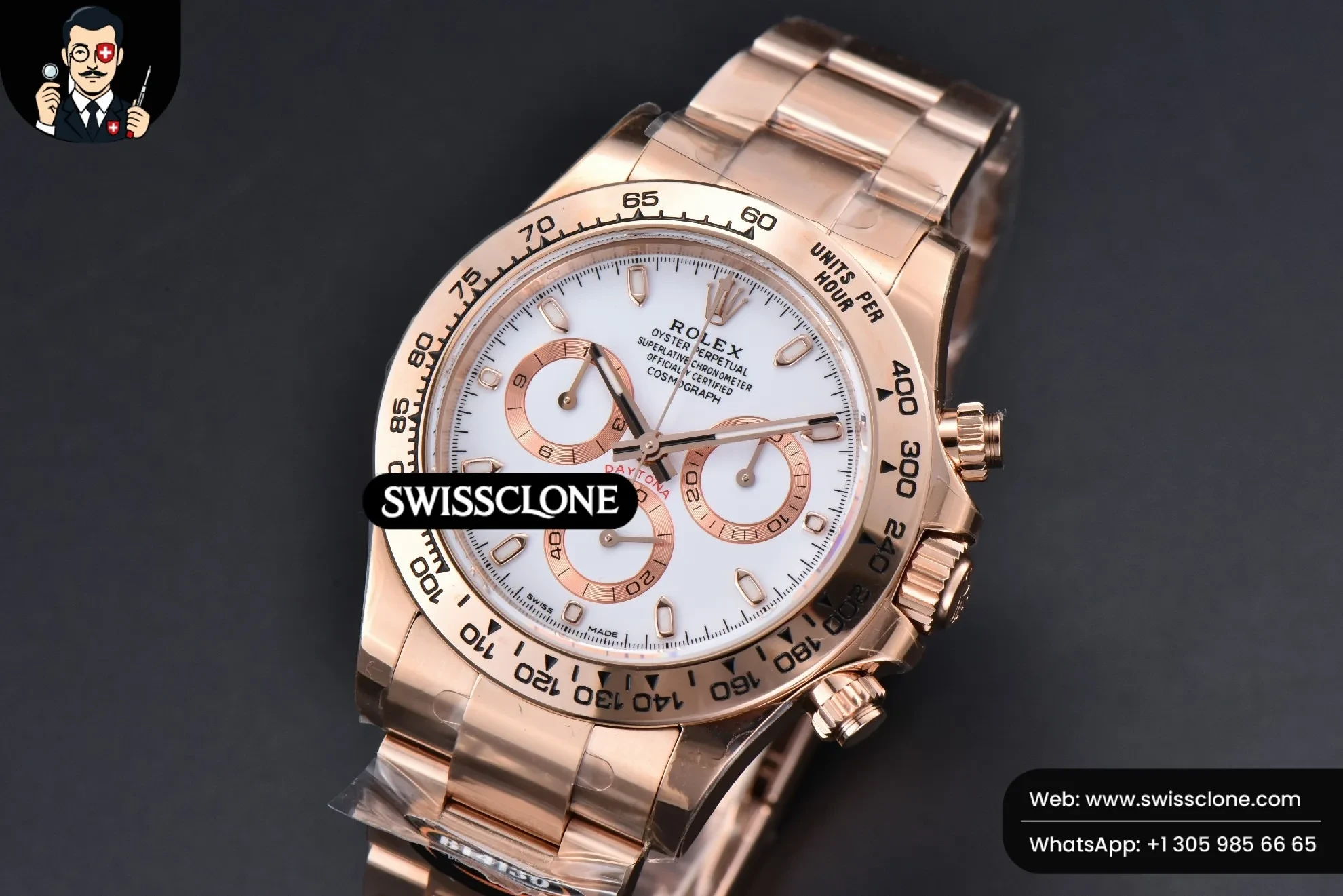 Rolex Daytona 116505 BTF White/RG Dial BT Factory 1:1 Super Clone - Bezel & Case Profile