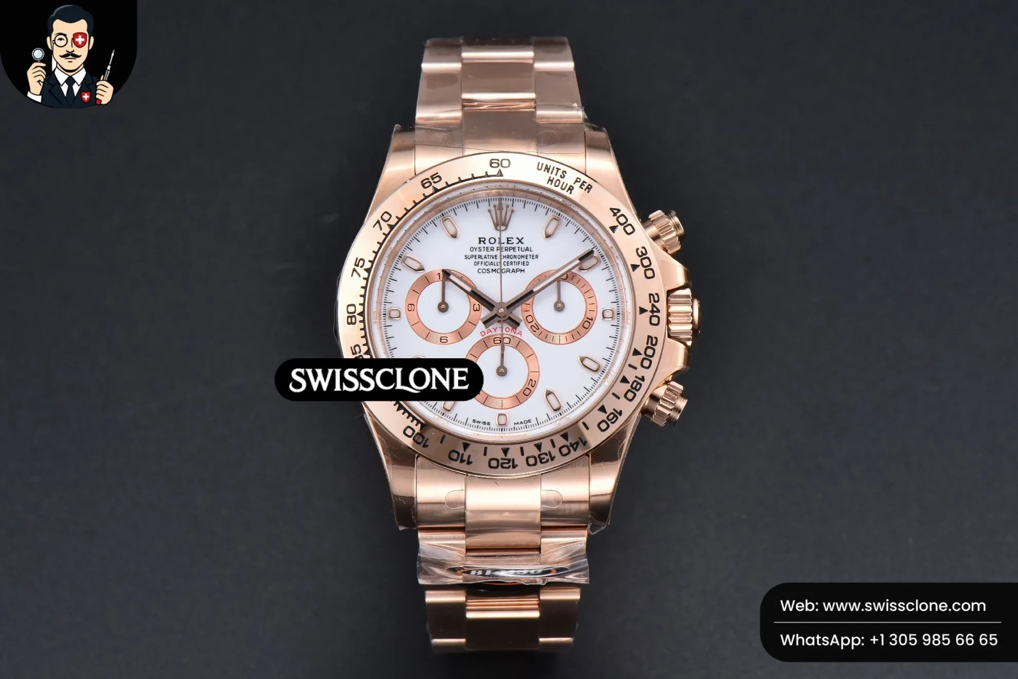 Rolex Daytona 116505 BTF White/RG Dial BT Factory 1:1 Super Clone - Dial Macro Close-Up