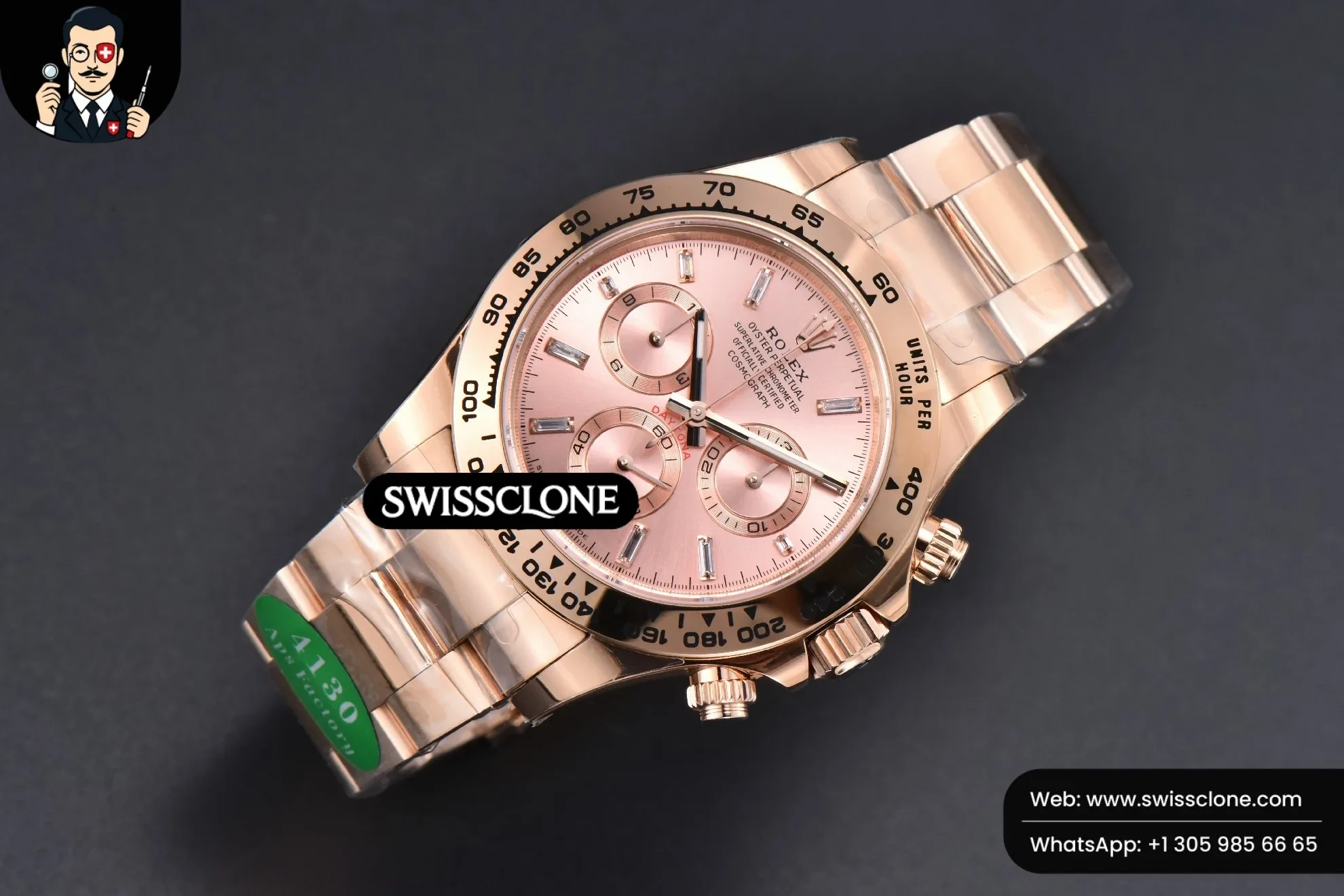 Rolex Daytona 116505 Dial Diamond Marker SH4130 1:1 Super Clone - Bezel & Case Profile