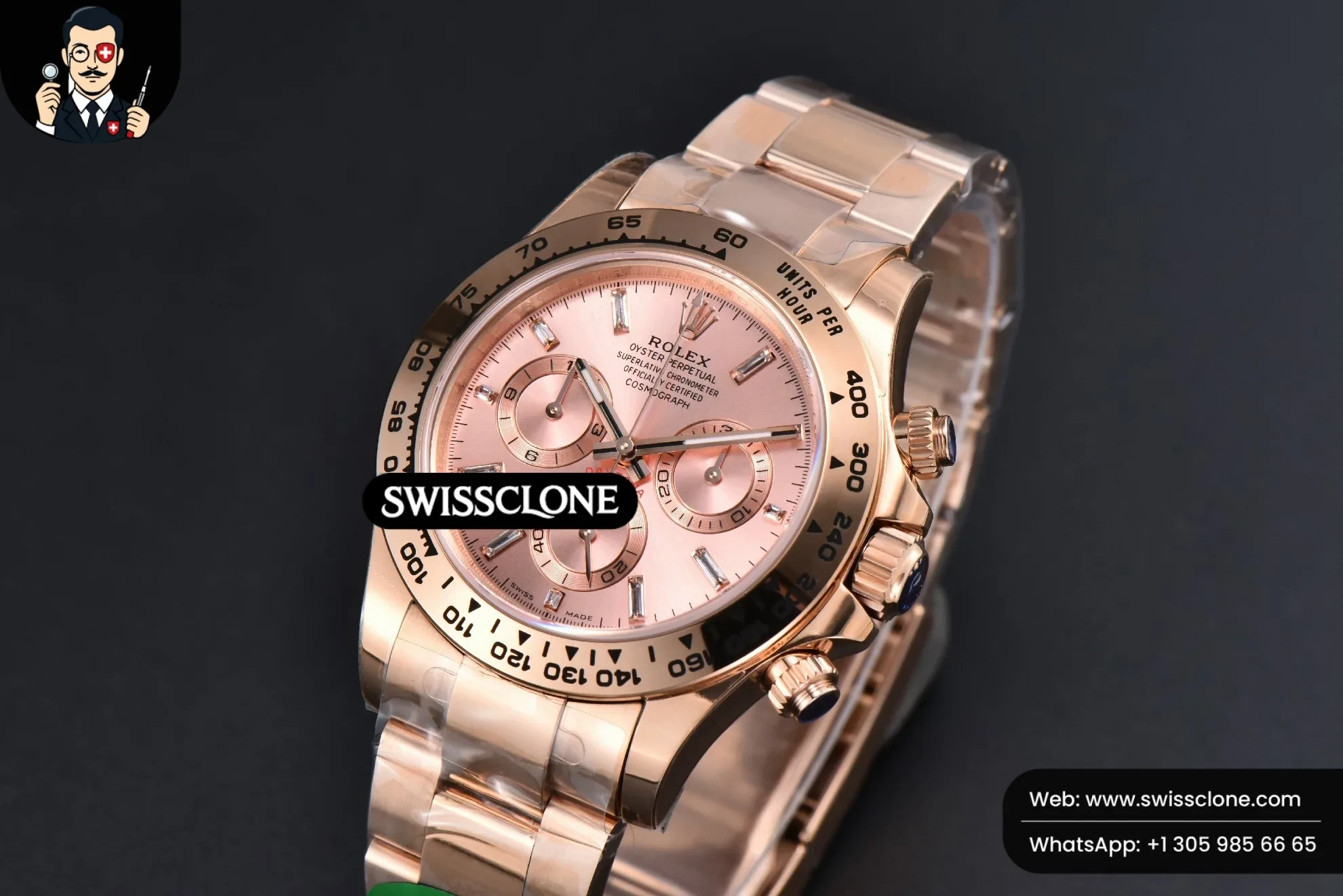 Rolex Daytona 116505 Dial Diamond Marker SH4130 1:1 Super Clone - Clasp & Bracelet Finishing