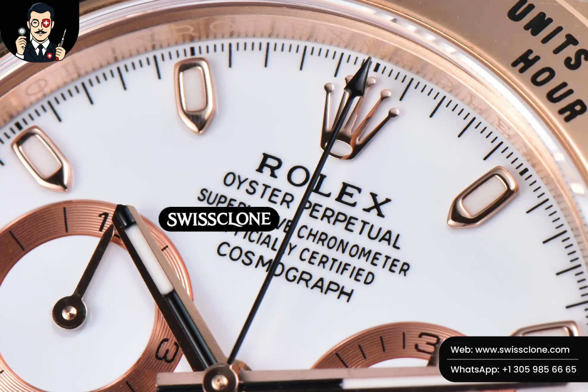 Rolex Daytona 116505 White Dial Lume Marker SH4130 1:1 Super Clone - Caseback & Cloned Calibre Movement