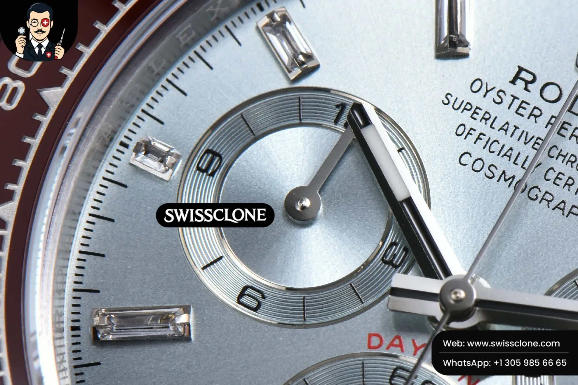 Rolex Daytona 116506 Ice Blue Dial Ceramic Bezel Diamond Marker SH4130 1:1 Super Clone - Lateral Case Thickness Profile