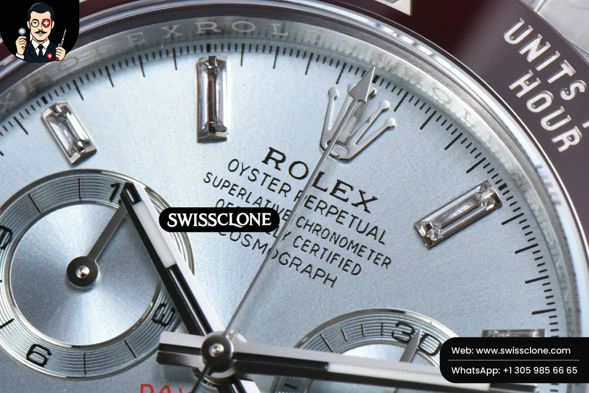 Rolex Daytona 116506 Ice Blue Dial Ceramic Bezel Diamond Marker SH4130 1:1 Super Clone - Caseback & Cloned Calibre Movement