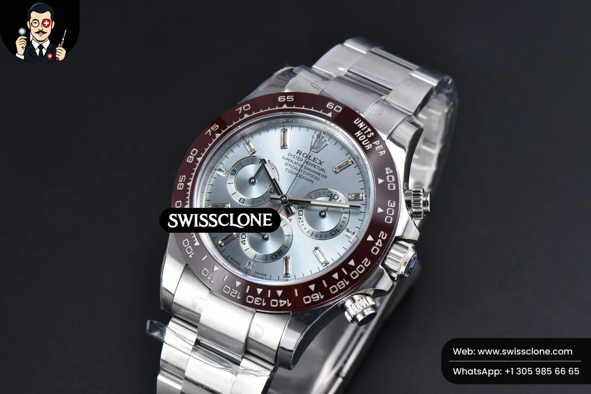 Rolex Daytona 116506 Ice Blue Dial Ceramic Bezel Diamond Marker SH4130 1:1 Super Clone - Clasp & Bracelet Finishing