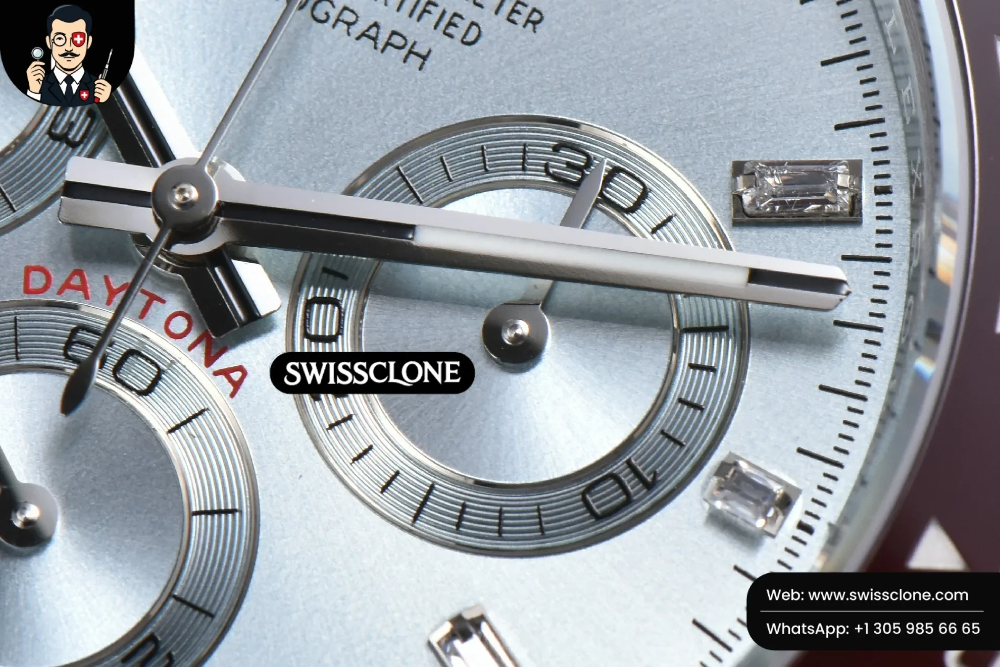 Rolex Daytona 116506 Ice Blue Dial Ceramic Bezel Diamond Marker SH4130 1:1 Super Clone - On-Wrist Presence View