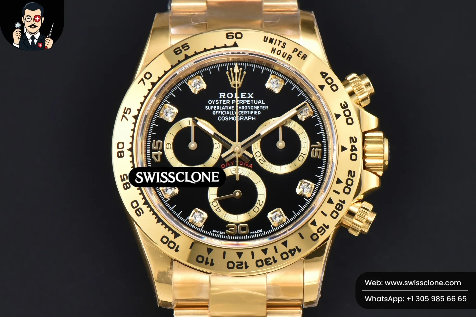 Rolex Daytona 116508 Black Dial Diamond Marker SH4130