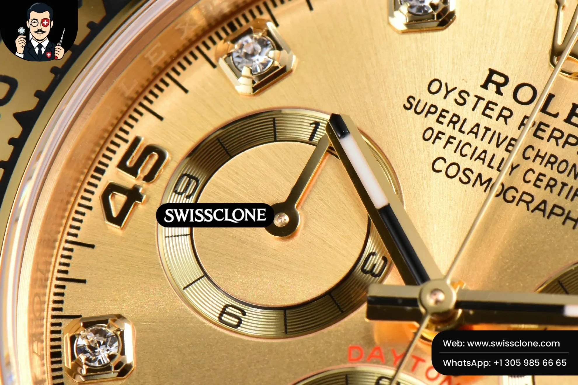 Rolex Daytona 116508 Dial Diamond Marker SH4130 1:1 Super Clone - Lateral Case Thickness Profile