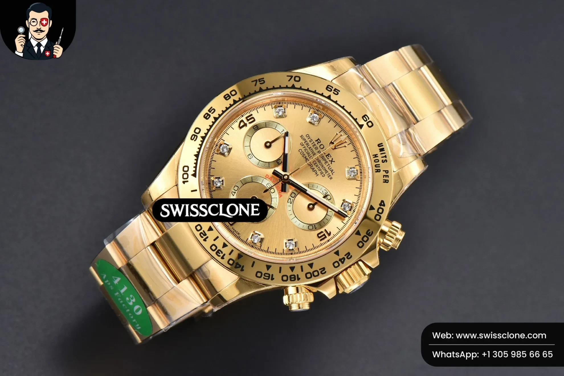 Rolex Daytona 116508 Dial Diamond Marker SH4130 1:1 Super Clone - Bezel & Case Profile