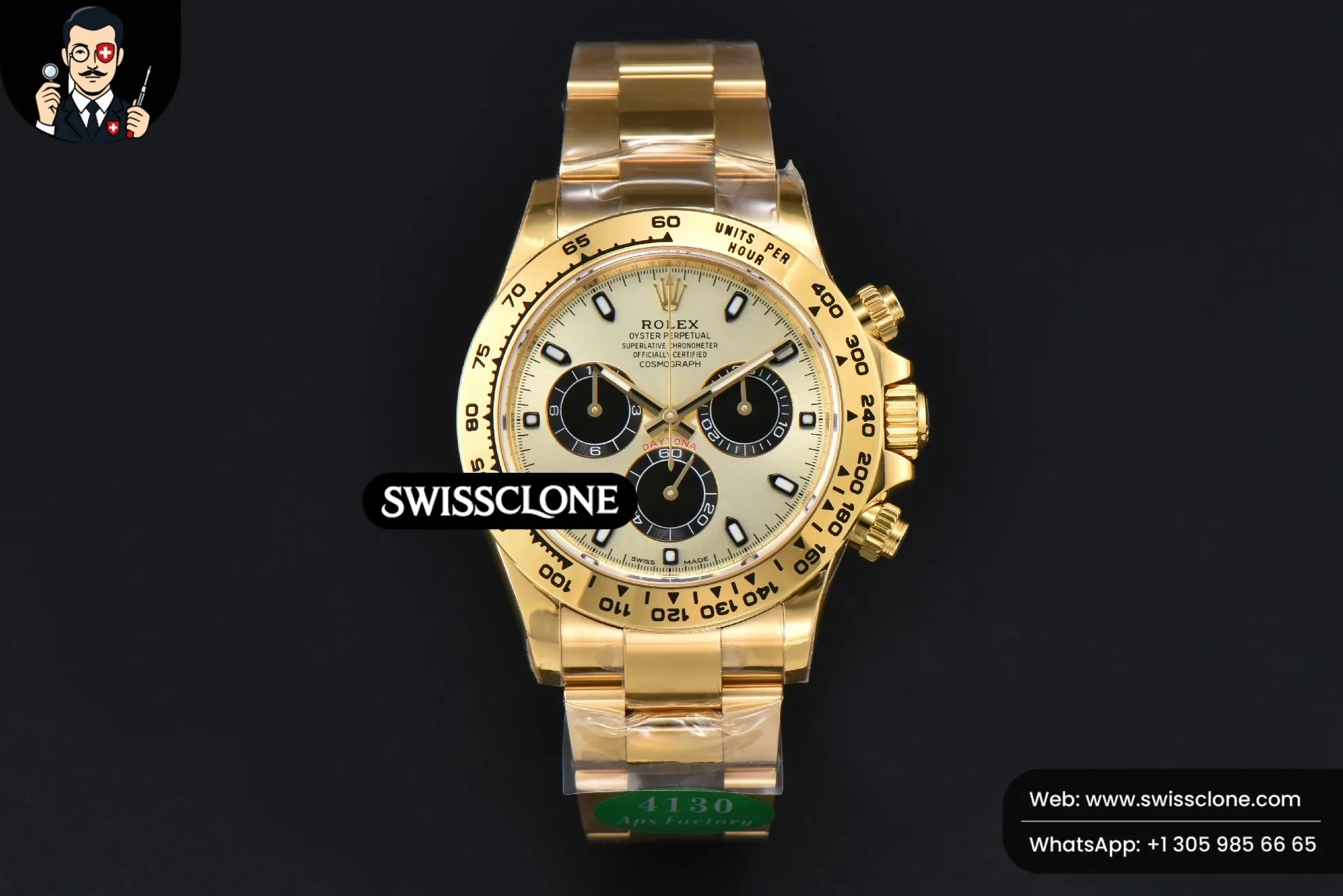 Rolex Daytona 116508 Dial Lume Marker SH4130 1:1 Super Clone - Dial Macro Close-Up