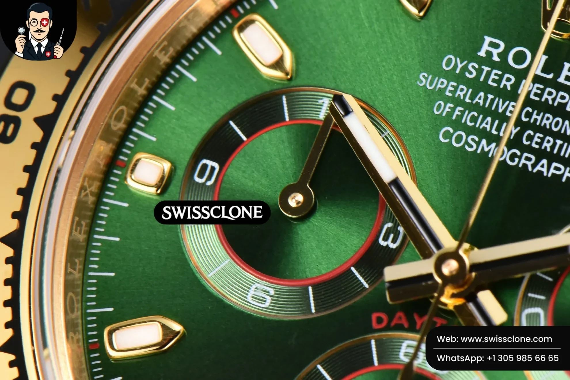 Rolex Daytona 116508 Green Dial Lume Marker SH4130 1:1 Super Clone - Lateral Case Thickness Profile