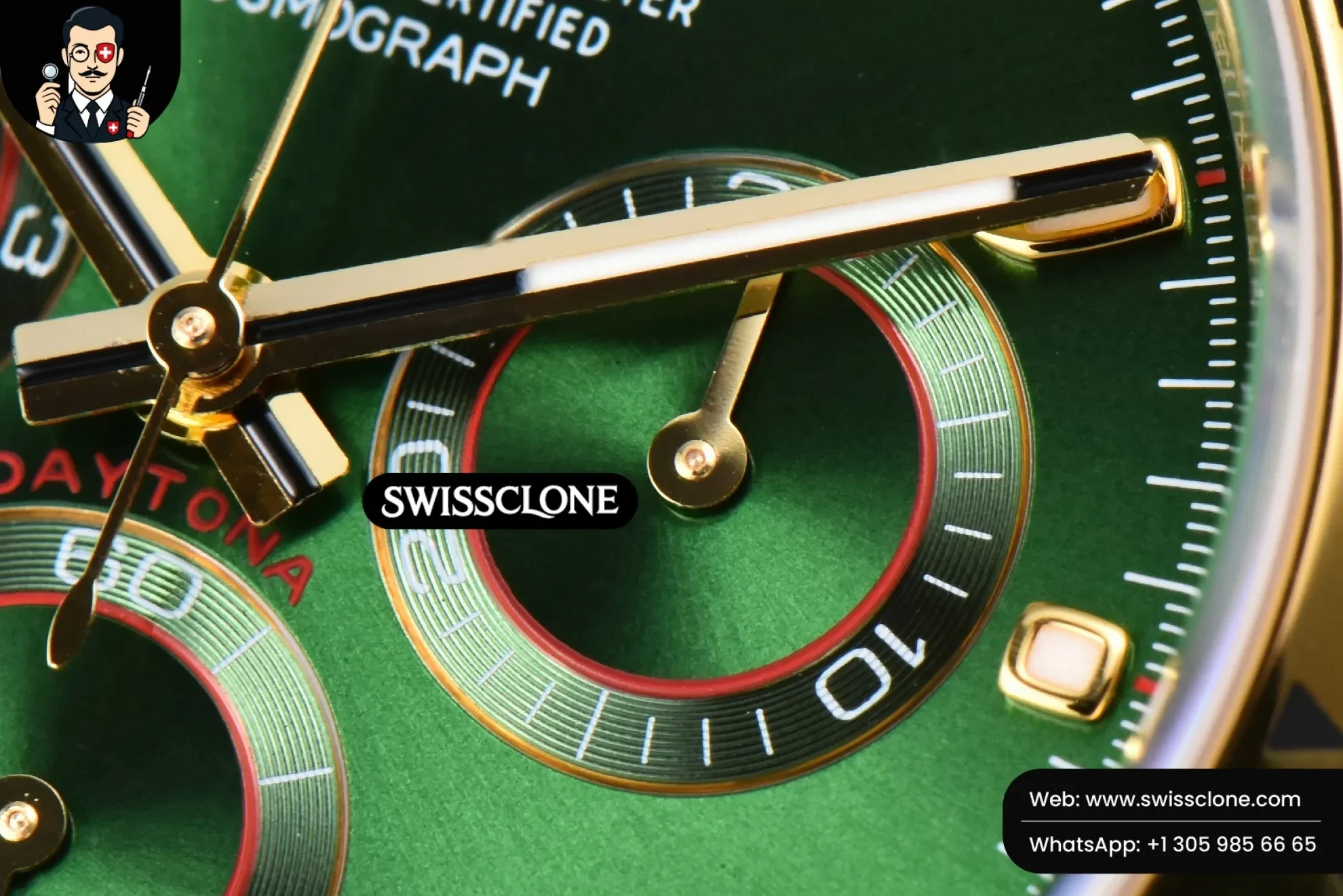 Rolex Daytona 116508 Green Dial Lume Marker SH4130 1:1 Super Clone - On-Wrist Presence View