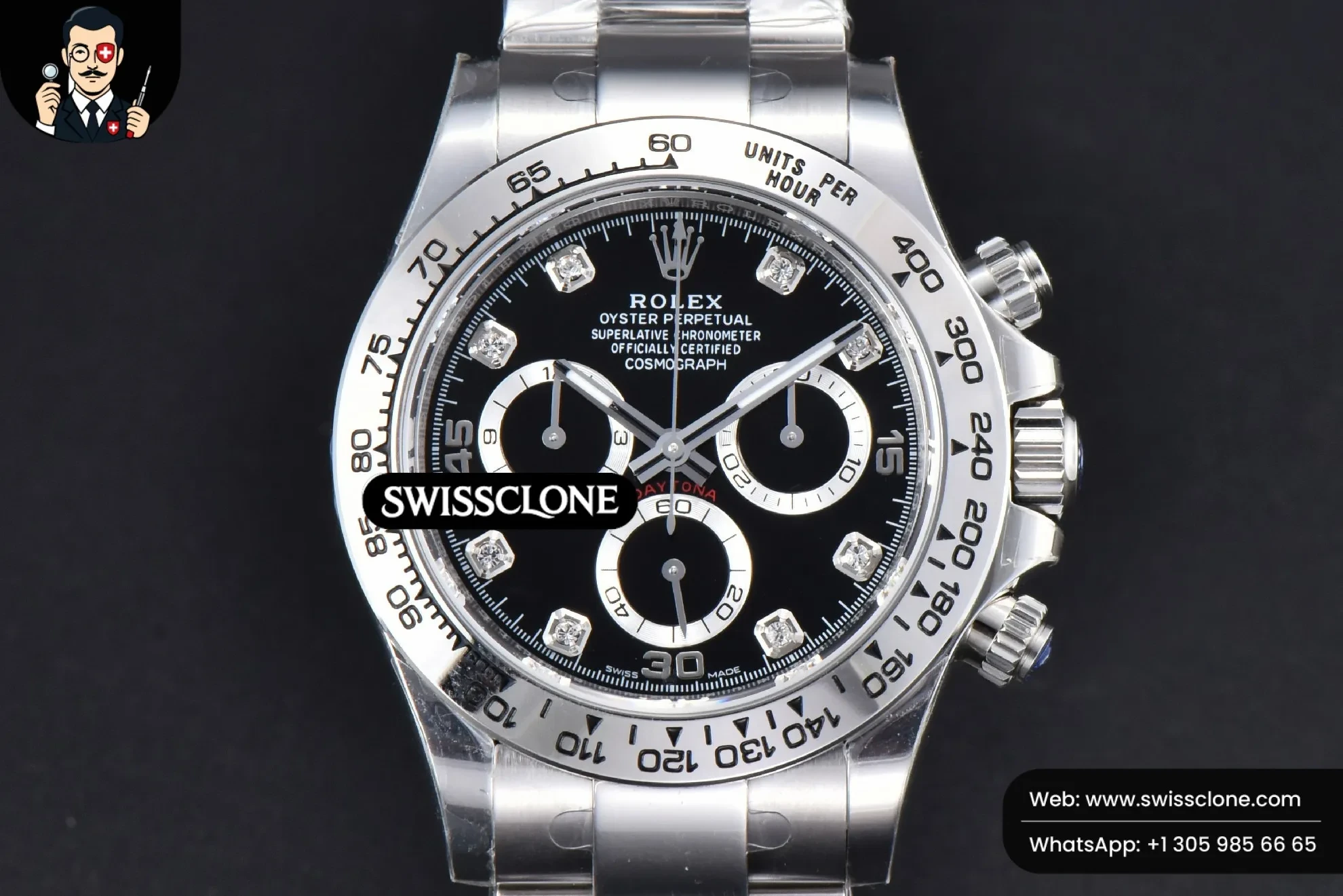 Rolex Daytona 116509 904L BTF Black Dial Diamond Marker