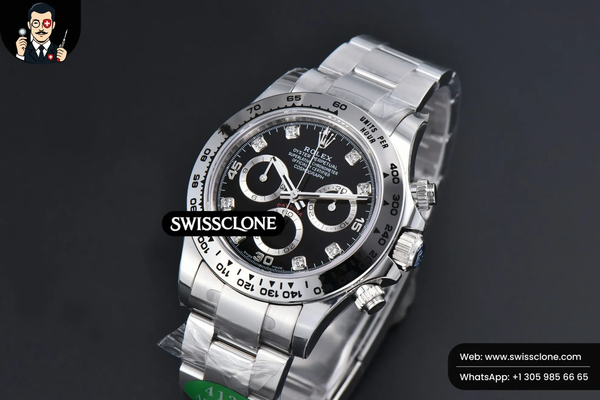 Rolex Daytona 116509 Black Dial Diamond Marker SH4130 1:1 Super Clone - Clasp & Bracelet Finishing