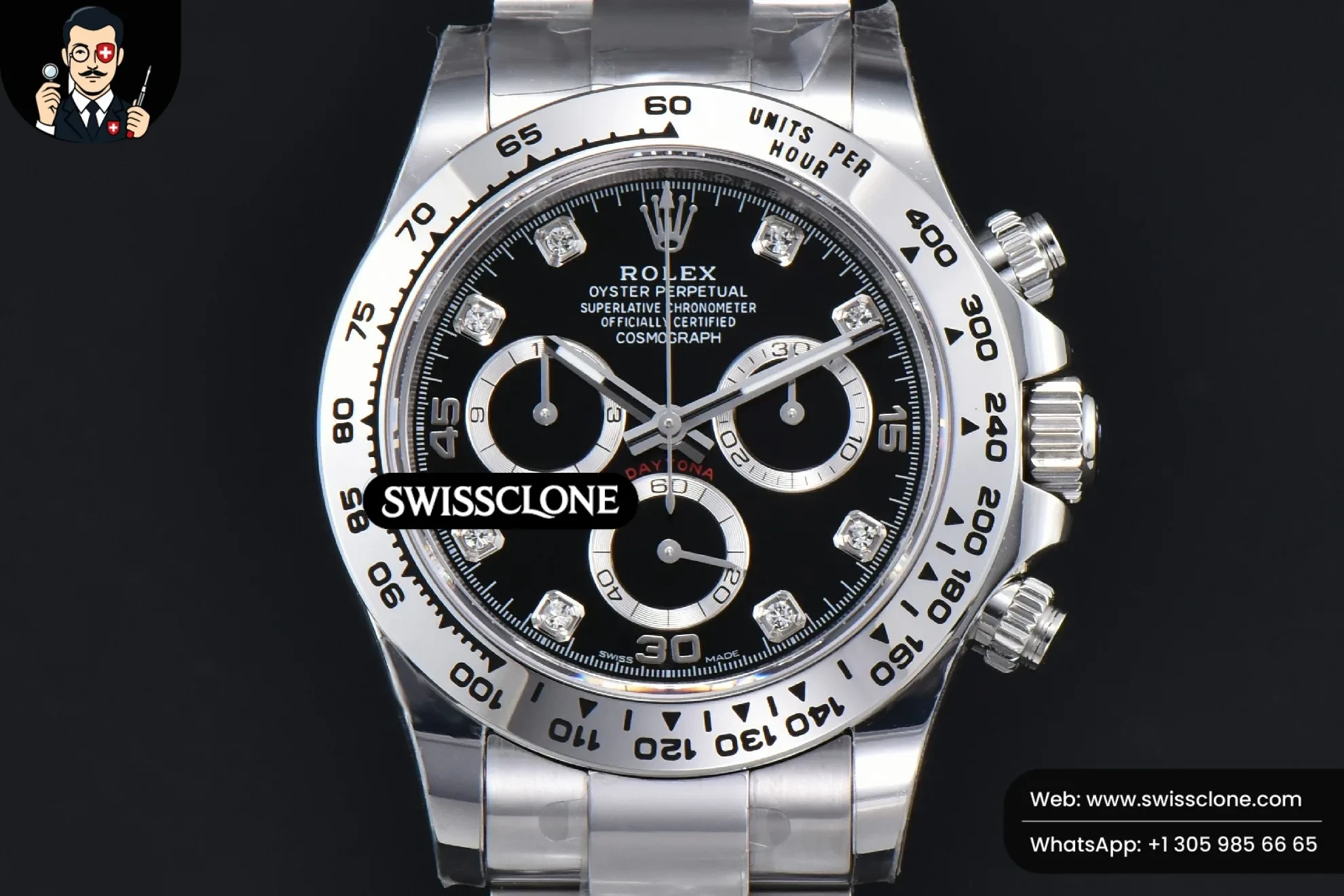 Rolex Daytona 116509 Black Dial Diamond Marker SH4130