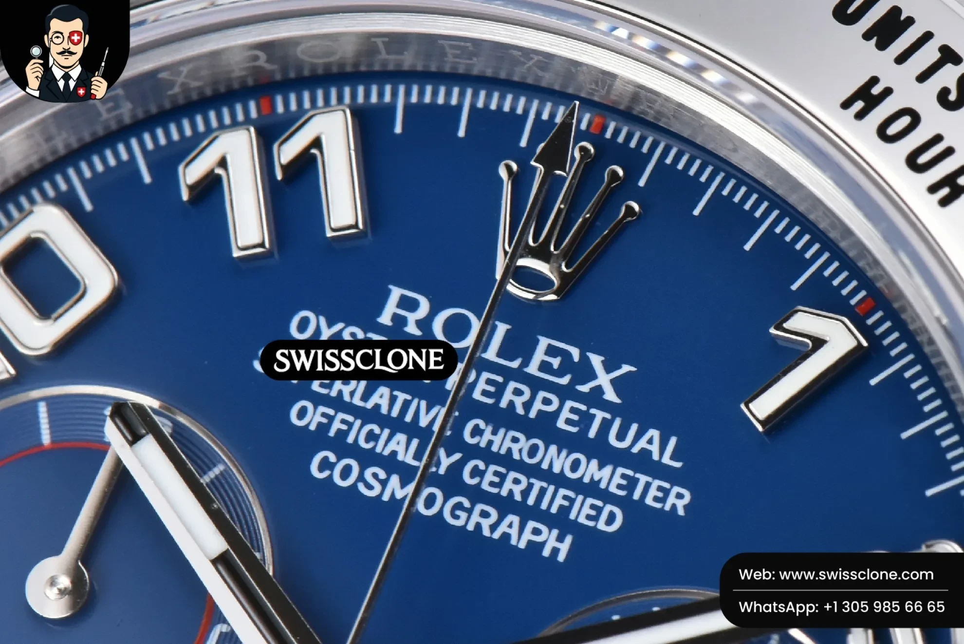 Rolex Daytona 116509 Blue Dial Digital Marker SH4130 1:1 Super Clone - Caseback & Cloned Calibre Movement