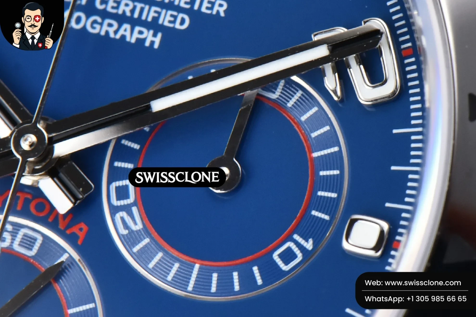Rolex Daytona 116509 Blue Dial Digital Marker SH4130 1:1 Super Clone - On-Wrist Presence View